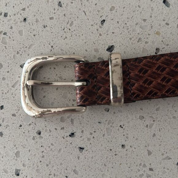 Allen Edmonds Men's Size 44 Brown/Tan Classic Genuine Leather Belt Made In USA - Picture 10 of 12